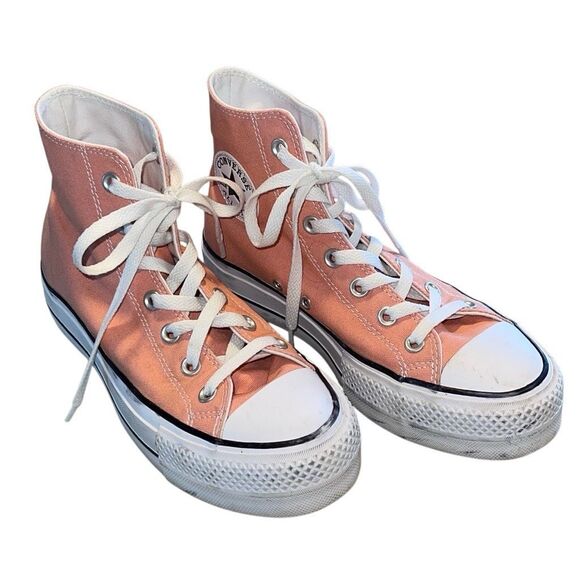 Converse‎ Womens Chuck Taylor All Star Lift Platform Sneakers Vintage Peach Sz 5 - Picture 3 of 8